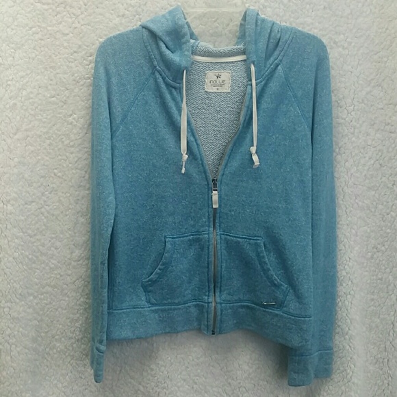 Nollie Blue Hooded zip up sweatshirt size medium - Picture 2 of 5
